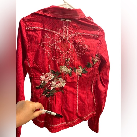 Johnny Was workshop embroidered shirt size XS - Picture 9 of 13